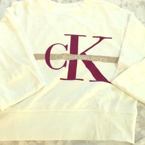 Calvin Klein Jeans White Sweatshirt, Brand New